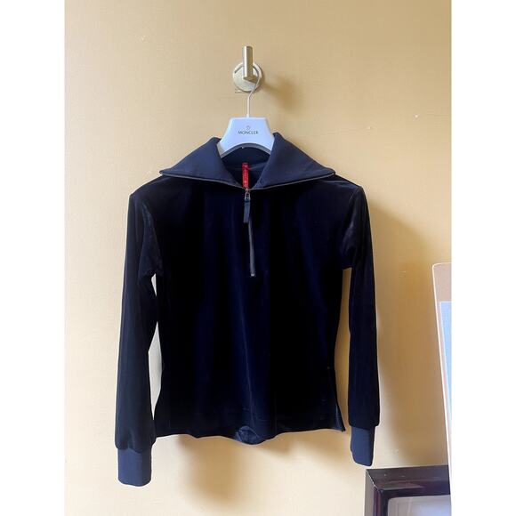 Spanx Velvet Velour Half Zip Wide Leg Tracksuit Set Black Size Small NWOT - Picture 6 of 14